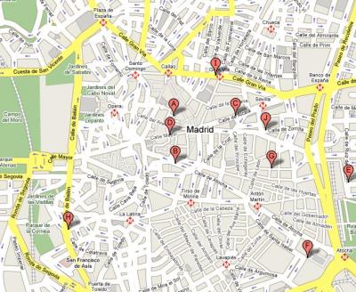 Plano del centro de Madrid